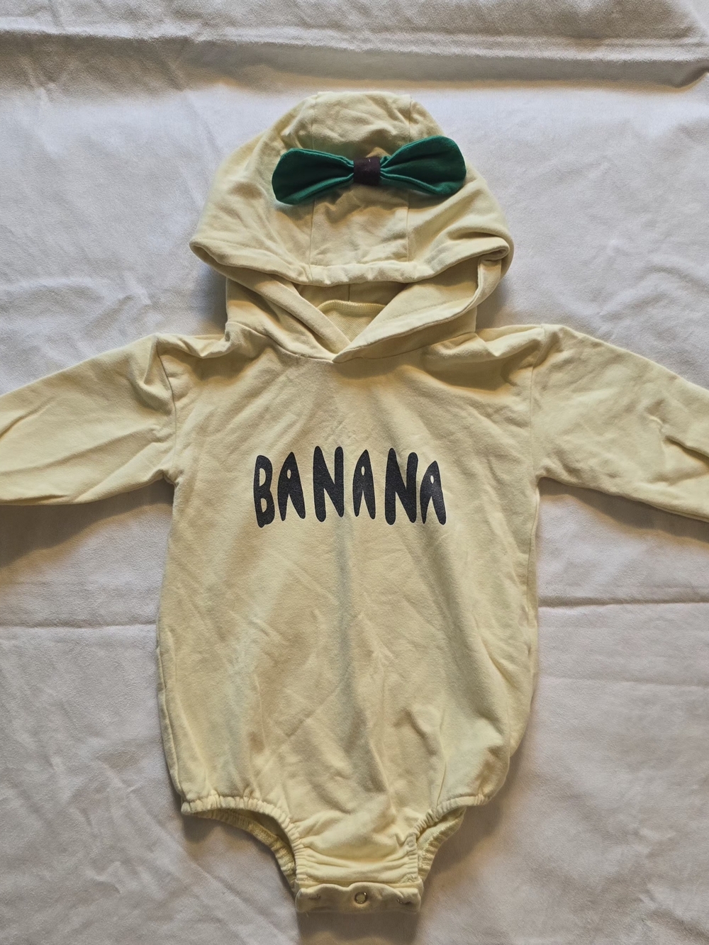 Baby Banana Hooded Romper Unisex 9 Months Long Sleeve Bodysuit Costume
